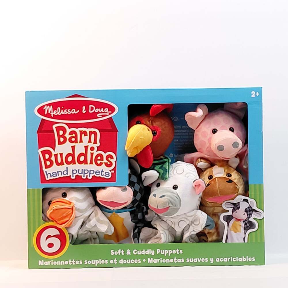 Melissa & Doug Barn Buddies Hand Puppets Set of 6 Farm Animals NIB